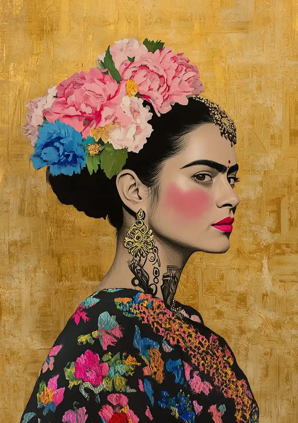 Frida Kahlo zijaanzicht schilderij