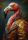 Er wordt een flamingo afgebeeld met een uitgebreid, sierlijk jasje met gouden borduursels en gedetailleerde patronen. De achtergrond bestaat uit donker, weelderig gebladerte, waardoor het beeld een elegante en koninklijke sfeer krijgt. Het lijkt erop dat de productbeschrijving ontbreekt. Kunt u alstublieft de volledige productbeschrijving geven voor de aab 200 AI van CollageDepot, zodat ik de belangrijke SEO-zoekwoorden voor u kan identificeren?-