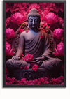 Een ingelijst Boeddha en Lotusbloemen schilderij van CollageDepot toont een sereen Boeddhabeeld omringd door levendige roze bloemen, waaronder lotussen. Het beeld zit in een meditatieve houding, met bloemblaadjes eromheen verspreid, waardoor een vredige en harmonieuze sfeer ontstaat. Deze wanddecoratie is voorzien van een magnetisch ophangsysteem voor eenvoudige presentatie.,Zwart-Zonder,Lichtbruin-Zonder,showOne,Zonder
