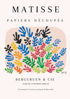 Affiche voor een tentoonstelling getiteld "Matisse Papiers Découpés" van Berggruen & Cie aan de Rue de l'Université 70, Parijs-VII. Het ontwerp toont een kleurrijke opstelling van uitgesneden handvormen in diverse kleuren op een lichte achtergrond, met een tentoonstellingsdata van 27 februari tot en met 28 maart 1953. Dit stuk maakt tevens deel uit van de collectie ccc 046 - bekende schilders van CollageDepot.-