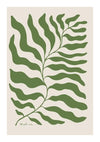 Illustratie van een gestileerd groen varenblad met golvende bladeren tegen een lichtbeige achtergrond. De naam "Maxine" is linksonder gesigneerd. (cc 106 - natuur door CollageDepot)-