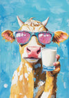 Happy cow schilderij